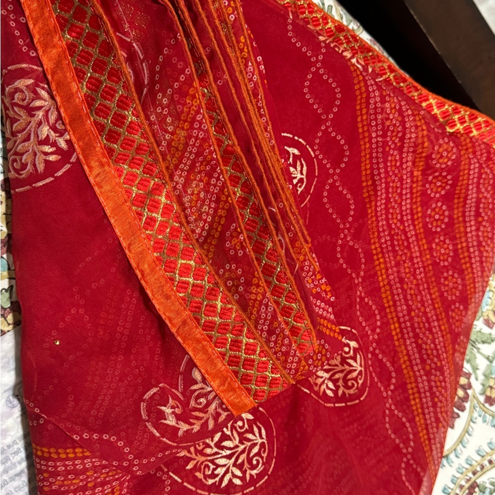 Source Unknown Red and Orange Wedding Dress